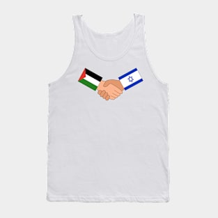 Palestine and Israel flags handshake illustration clipart Tank Top